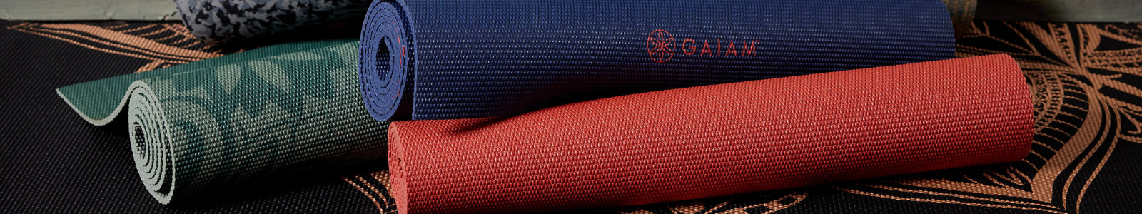 Rolled up yoga mats