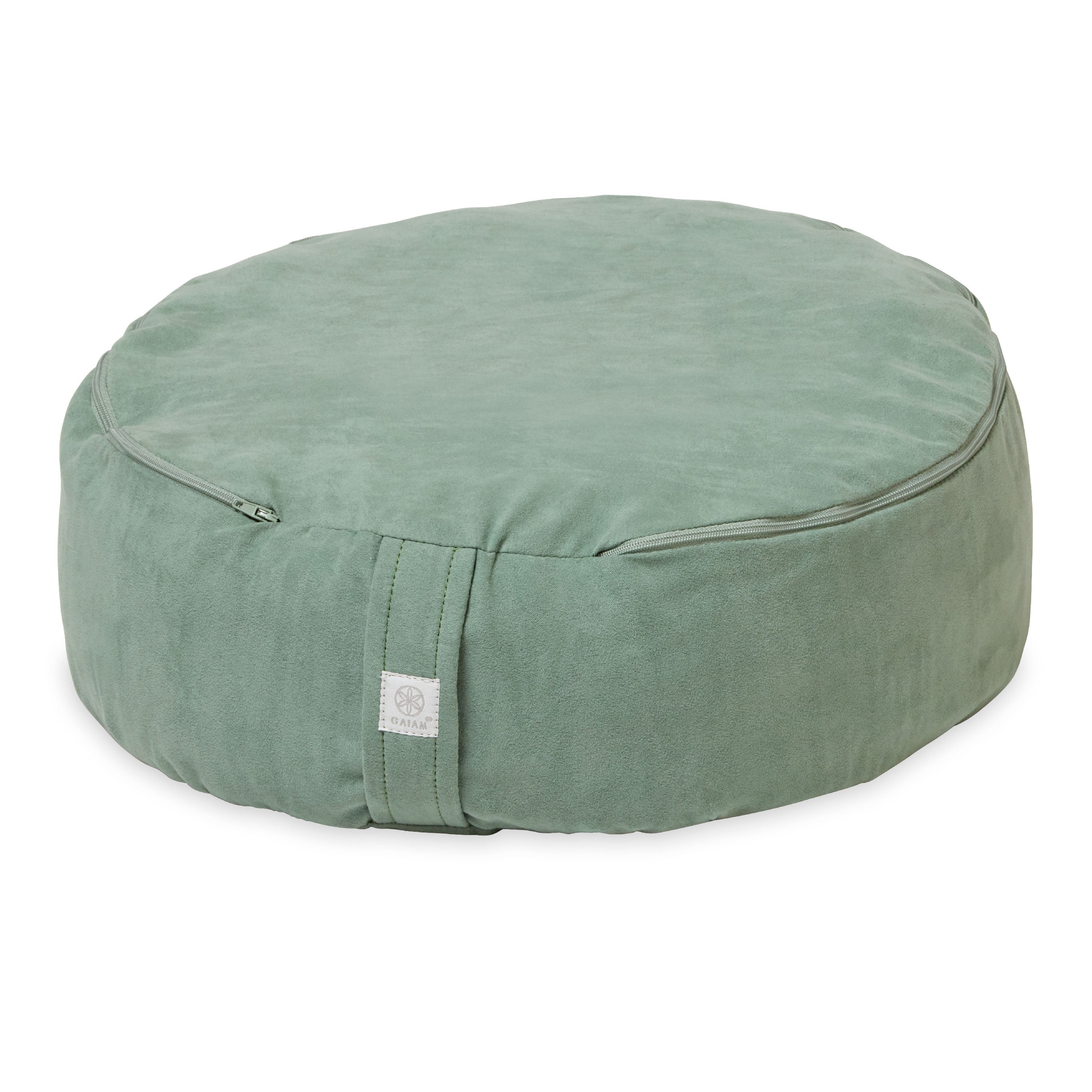 Gaiam Zafu Meditation Cushion Sage top angle